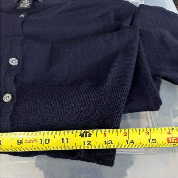 Banana Republic Navy Blue Extra Fine Italian Merino Wool Cardigan Sweater Medium - Picture 13 of 13